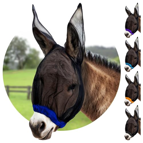 Donkey Fly Mask with Long Ears (Mini Donkey / Blue)