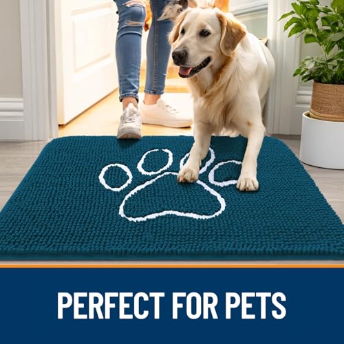 Dog Door Mat for Muddy Paws 40x24 (Atlantic Blue / 40" X 24")