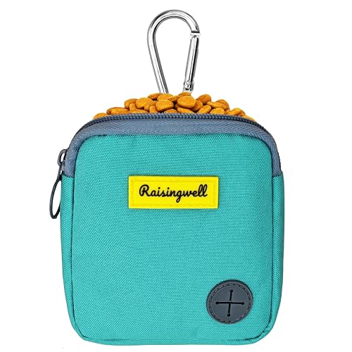 Dog Treat Pouch for Pet Walking and Training with Clicker Poop Bags Small Fanny Zipper Pack Holder for Puppy Snack Dispenser Kit for Leash and Outdoor Use （Green） (One Bag / a5.Green2)