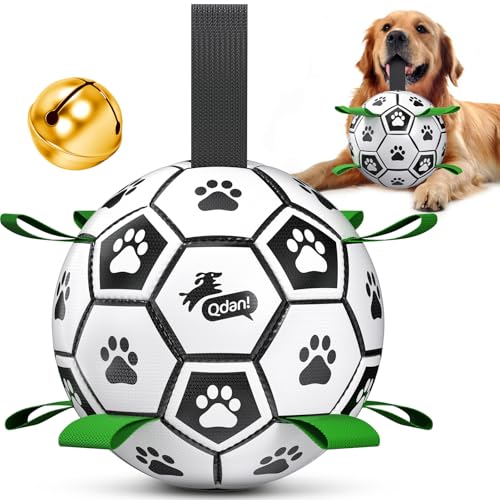 Dog Soccer Balls Toy with Bell Inside (Squeaky Green / Large Size 3 (8 Inch))