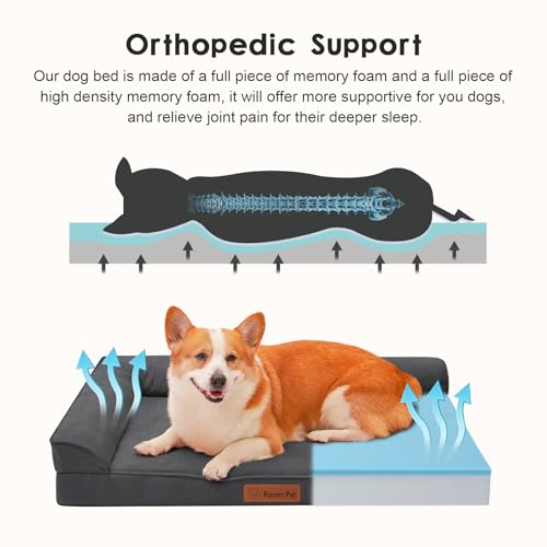 Microsuede Dog Bed for Small & Medium Dogs (Microsuede Style-Dark Grey / L(36"x27"x3"))