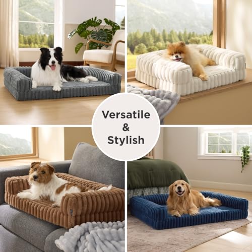 ComfyFleece® Memory Foam Orthopedic XL Dog Bed with Sides 42" (Night Blue / 42.0"l X 30.0"w X 7"th)
