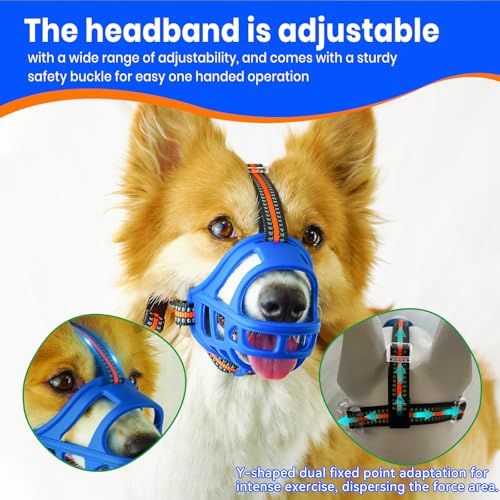 Dog Muzzle Basket Muzzle for Small Medium Large Dogs (Size M Sout(7.48"-9.06"))