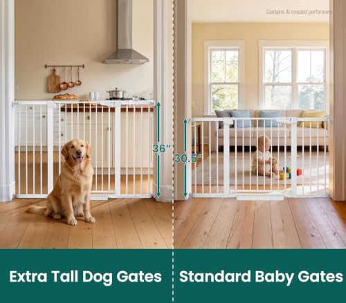 36" Extra Tall Baby Gate (White / 30"-54" W x 36" H)
