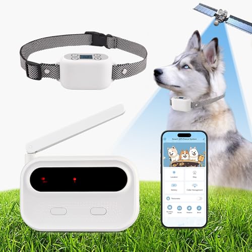 GPS Wireless Dog Fence System with App Control (White)