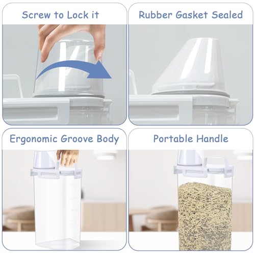 2 Pcs Cat Litter Storage Container Airtight Sealable Lid with Spout Heavy