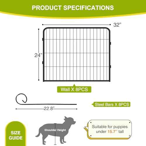 Dog Playpen 24" (8 panels-without door)