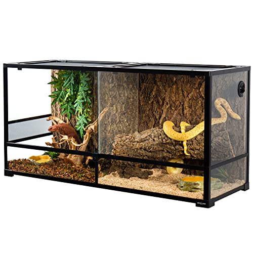 REPTIZOO 88 Gallon Large Reptile Terrarium 48" x 18" x 24" Knock (48" x 18" x 24")