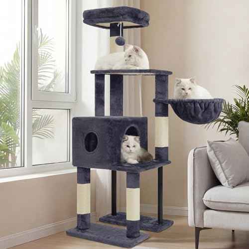 Cat Tree with Toy (Smoky Gray / 49 inch)