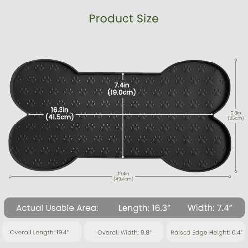 Dog Food Mat Anti (19.4" x 9.8"-2PCS / Black)
