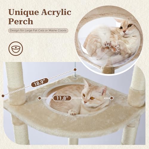 Floor to Ceiling Cat Tree (93''-102'' / Large Beige)