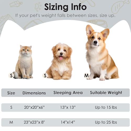Dog Beds Large Sized Dog and Cats (Light Grey / 32.0"L x 32.0"W x 8.0"Th)