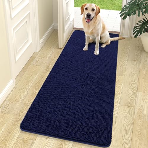 Dog Door Mat for Muddy Paws 70x24 (Navy Blue / 70" X 24")
