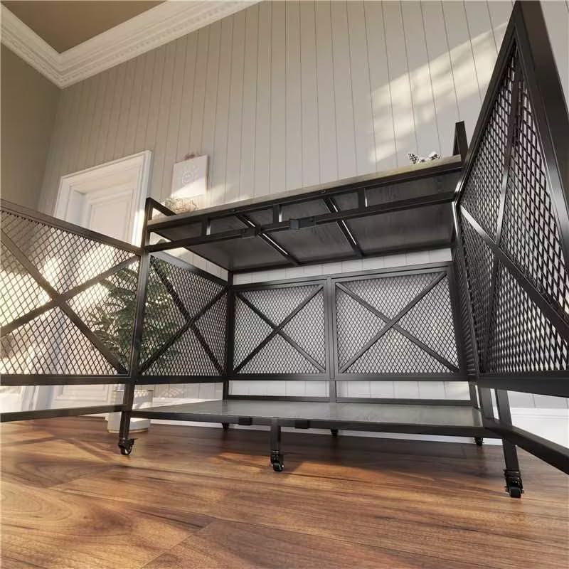 48" Dog Crate with Wheels (Light Grey / 36.0"L x 27.5"W x 47.2"H)