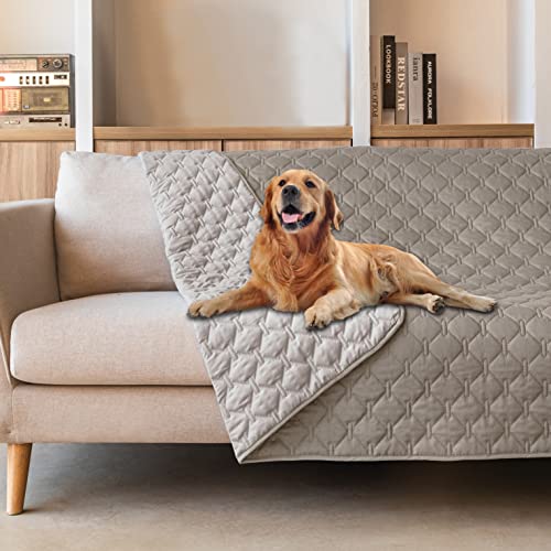 Waterproof Dog Blankets for Large Dogs (82x102 Inch (Pack of 1) / Dark Stone/Light Stone)