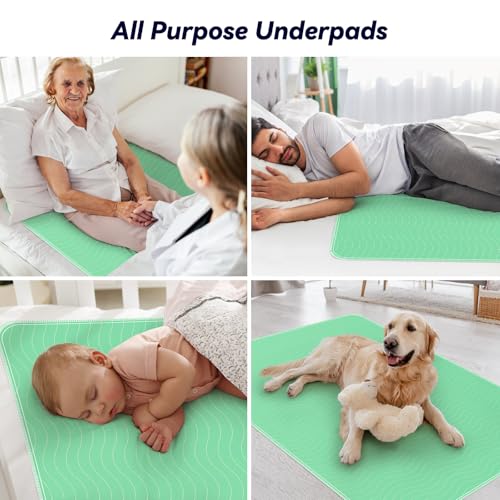 2 Pack 36” x 54” Extra Heavy Absorbency Washable Underpads Bed Pads (2 Pack - 36" x 54")