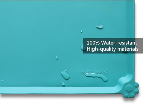 Silicone Non Slip Pet Feeding Mats (19" x 12" / Teal)