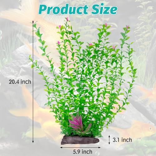 Aquarium Plastic Plants Aquarium Decor Artificial Fish Tank Plants (C / 20.4 in)