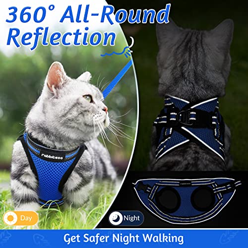 Cat Harness and Leash Set (M / Blue)