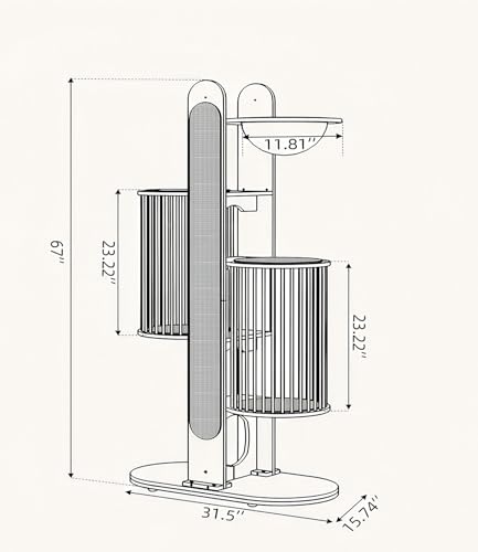 Modern Cat Tree Tower for Indoor Cats (White)
