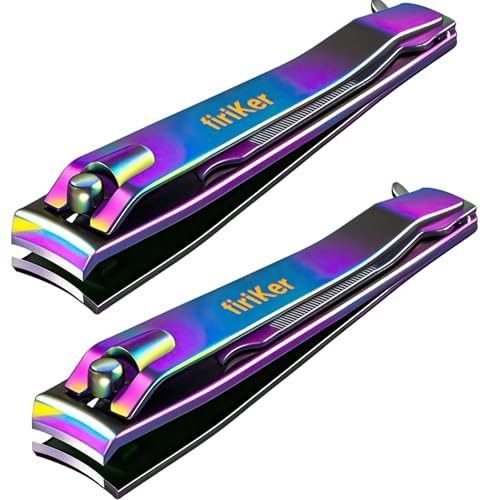 2 Pcs Rainbow Nail Clippers Set (Rainbow)