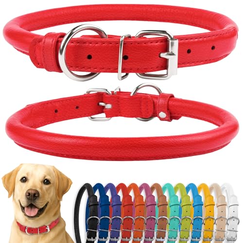 Tangle Free Rolled Leather Dog Collar