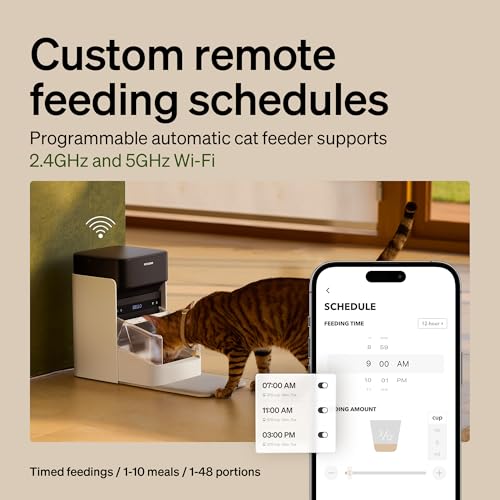 Automatic Cat Feeders for 2 Cats (White / 3L*2 Packs)