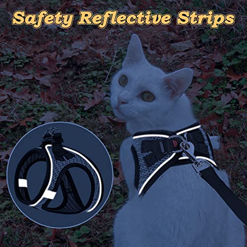 Cat Harness and Leash for Walking Escape Proof (XXS / Gray)