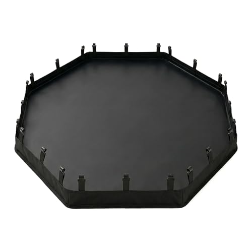 2-in-1 Octagonal Dog Playpen Bottom Pad for 24" Side Pen, Black (Black / No Pen: 00-Inch High)