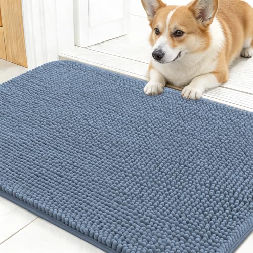 Dog Door Mat for Muddy Paws 30x17 (Airy Blue / 30" X 17")