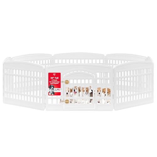 8 Panel Dog Playpen (8 Panel - 24" H / White)
