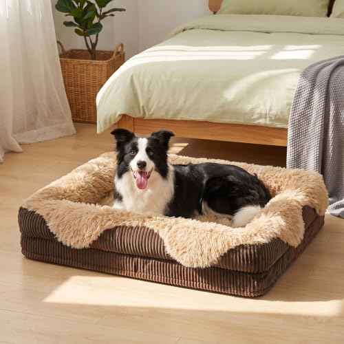 Orthopedic Dog Bed Extra Large Sized Dog (Brown / 48"L x 35"W x 7.5"T)