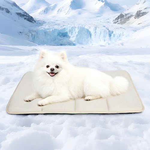 Dog Cooling Mat for Large Dogs (Dark Beige / 24"L x18"W x 0.8"H)