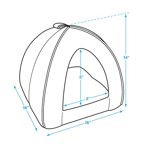 Cat Bed for Indoor Cat (Navy / 16" x 16" x H:14")