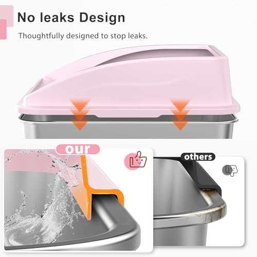 Stainless Steel Litter Box (Cute Pink / XX-Large)