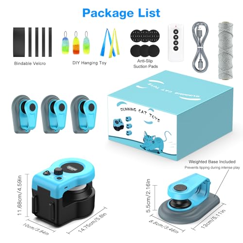 Interactive Cat Toy for Indoor Cats with Remote (Sky Blue)