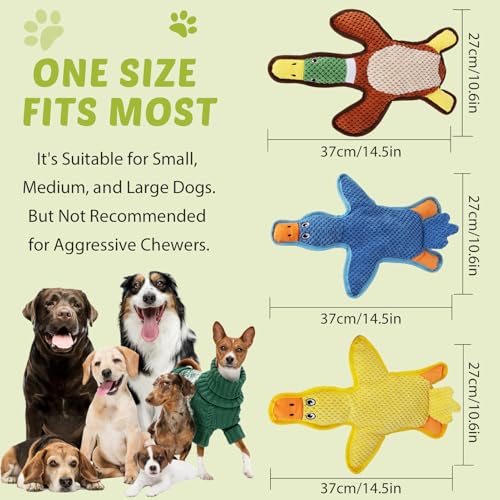 Dog Toys 3 Pack Cute Duck Shapes Puppy Toys No (Multicolor)