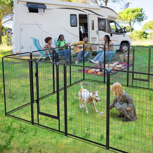 Dog Playpen Outdoor Extra Wide 16 Panels Heavy Duty Dog Fence 50" (32"W x 50"H)