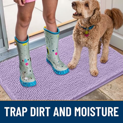 Dog Door Mat for Muddy Paws 24x16 (Lavender / 24"X16")