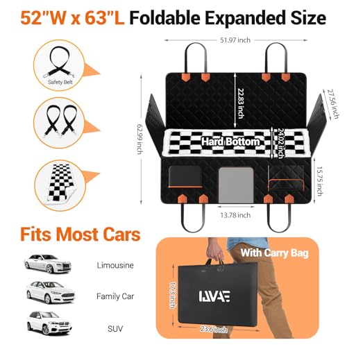 Hard Bottom Car Seat Cover for Dog swith Removable Soft Blankets (White / For Car/SUV/Small Truck)