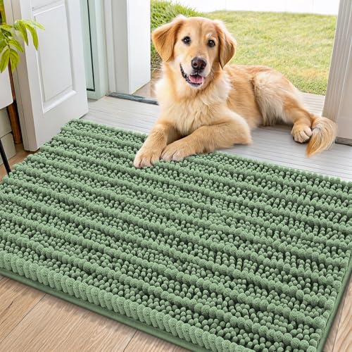 Dog Door Mat for Muddy Paws 36x24 (Layered-Olive Green / 36"X24")