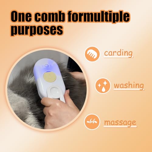 Steam Brush for Cats Dog Steam Brush (White)