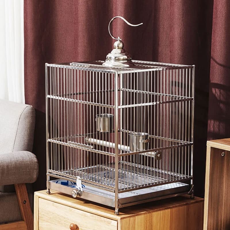 Metal Rectangle Bird Cage Stainless Steel Bird Cage Parrot Bird Cage Outdoor Portable Birdcage for Decoration Houses