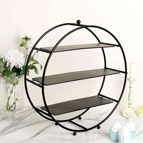 Efavormart 21" Matte Black Metal Tiered Cupcake Stand (3-Tier 21" / Matte Black)