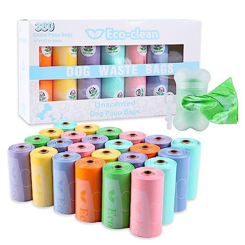 360 Count Dog Poop Bags with Dispenser (Colorful)
