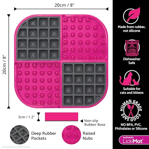 Slomo Cat Slow Feeder Lick Mat (Pink)