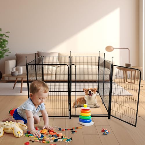 Tall Garden Fence Animal Barrier (48''(H)-4panels-8.9ft(L) with gate)