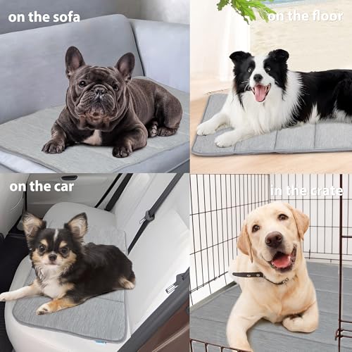 Dog Cooling Mat for Large Dogs (Grey / 47"L x 29"W x 0.8"H)