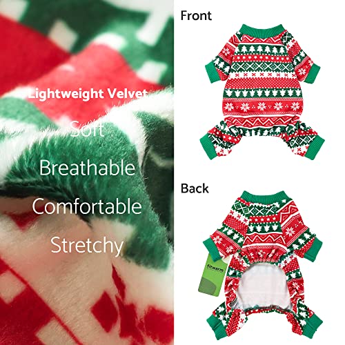 Dog Christmas Outfit (Christmas-Stripes / Medium)