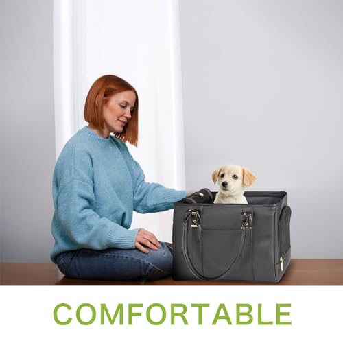 Fashion Pet Carrier Dog Purse Cat Bag Soft (Black)